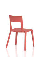 Dynamic Nest Edge stacking cafe and bistro chair with sleek design and wooden finish, suitable for outdoor or indoor seating.