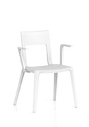 Dynamic Nest Edge stacking cafe and bistro chair with arms, featuring a modern design and durable construction.
