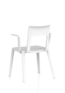 Dynamic Nest Edge stacking cafe and bistro chair with arms, featuring a modern design and durable construction.