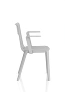 Dynamic Nest Edge stacking cafe and bistro chair with arms, featuring a sleek design and comfortable armrests.