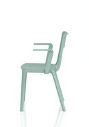 Dynamic Nest Edge stacking cafe and bistro chair with arms, featuring a modern design and durable construction.