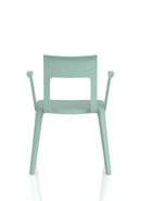Dynamic Nest Edge stacking cafe and bistro chair with arms, featuring a modern design and durable construction.