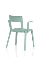 Dynamic Nest Edge stacking cafe and bistro chair with arms, featuring a modern design and durable construction.