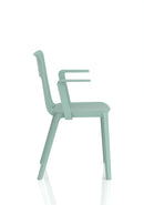 Dynamic Nest Edge stacking cafe and bistro chair with arms, featuring a modern design and durable construction.