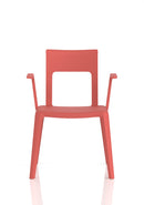 Dynamic Nest Edge stacking cafe and bistro chair with arms, featuring a modern design and comfortable seating.