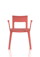 Dynamic Nest Edge stacking cafe and bistro chair with arms, featuring a modern design and sturdy frame.