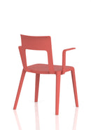 Dynamic Nest Edge stacking cafe and bistro chair with arms, featuring a sleek design and durable construction.