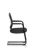 Dynamic Flint Mesh Back Cantilever Chair with black mesh seat and chrome metal frame, modern office seating design