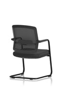 Dynamic Flint mesh back cantilever chair with black frame and ergonomic design, suitable for office or conference room seating.