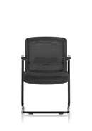 Dynamic Flint Mesh Back Cantilever Chair with black mesh seat and chrome frame, modern ergonomic office seating.