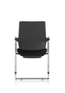 Dynamic Vero Airmesh Back Cantilever Chair with black mesh back and chrome metal base, ideal for modern office seating.