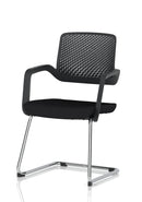 Dynamic Cosmo Cantilever Chair with sleek black frame and cushioned seat, modern design suitable for contemporary office or lounge spaces.