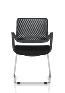 Modern Cosmo cantilever chair by Dynamic with a sleek design and comfortable cushioned seat, shown in a stylish setting.