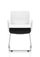Dynamic Cosmo Cantilever Chair with sleek metal frame and upholstered seat, modern office or lounge seating.