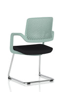 Dynamic Cosmo Cantilever Chair with sleek black seat and chrome frame, modern office or lounge seating.