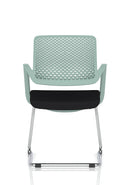 Modern Cosmo Cantilever Chair by Dynamic with a sleek metal frame and cushioned seat, perfect for contemporary office or home decor.