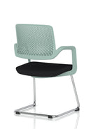 Modern Cosmo Cantilever Chair by Dynamic with sleek metal frame and cushioned seat, ideal for contemporary office or home use.