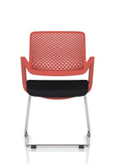 Modern Cosmo Cantilever Chair by Dynamic with sleek black upholstery and curved metal frame, ideal for contemporary office or lounge.