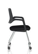 Dynamic Cosmo Training Chair with ergonomic design and adjustable features, black fabric upholstery, and a sturdy base.