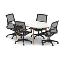 Dynamic Oslo 1800mm oval boardroom table with Lula executive chairs set