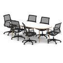 Oslo 2400mm Oval Boardroom Table With Set Of Lula Executive Chairs