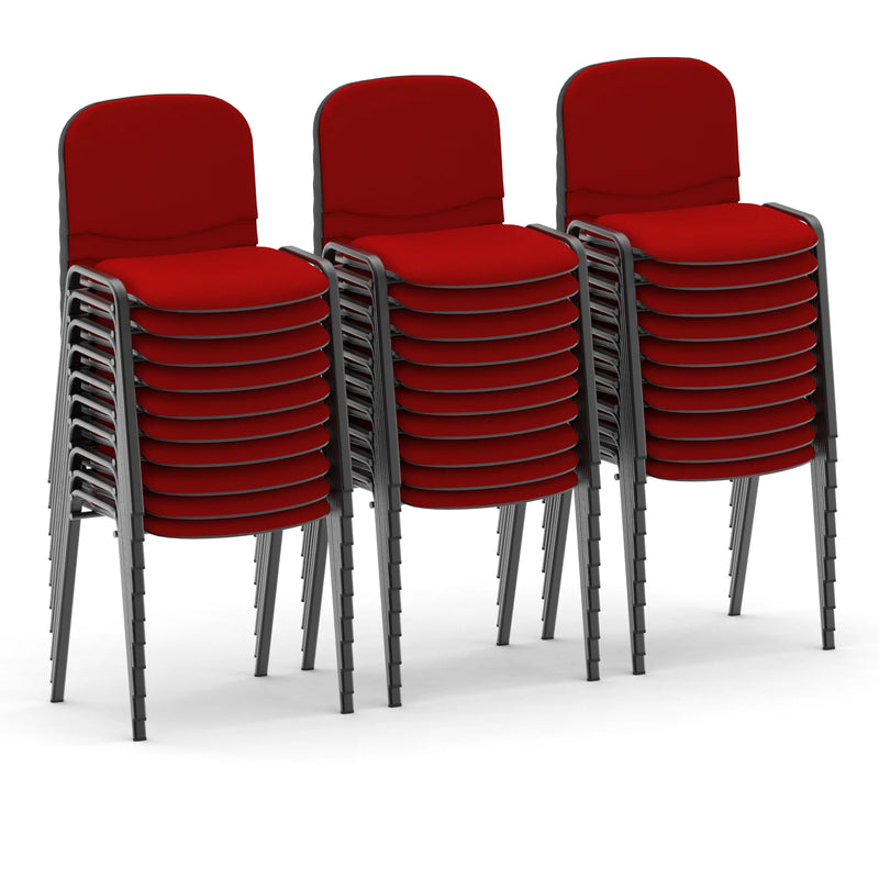 ISO Stacking Visitor/Conference Chair With Black Frame - Bundle of 30