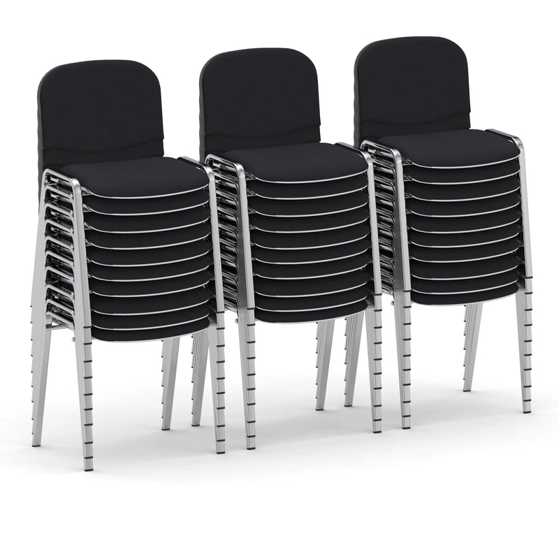 ISO Stacking Visitor/Conference Chair With Chrome Frame - Bundle of 30