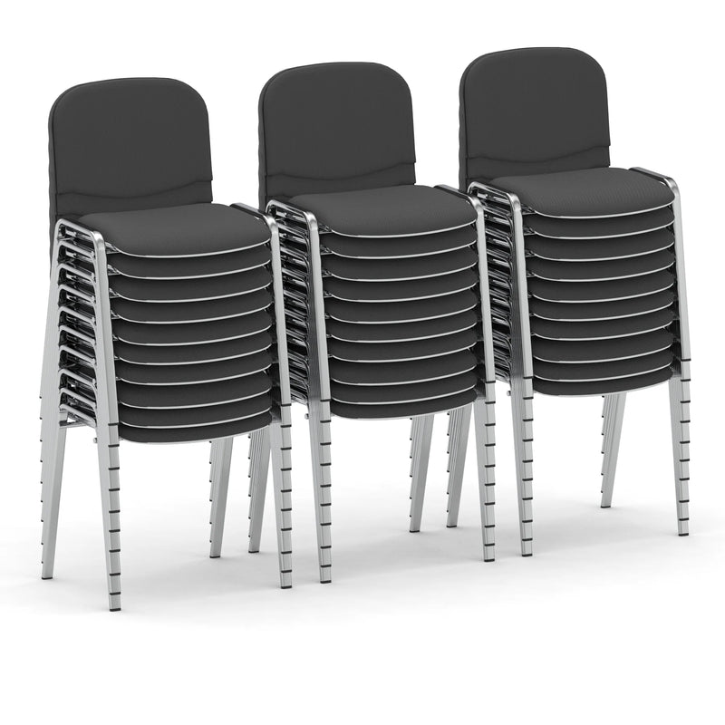 ISO Stacking Visitor/Conference Chair With Chrome Frame - Bundle of 30
