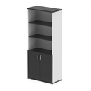 Impulse Open Shelves Cupboard - Black & White - NWOF