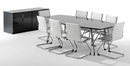 High Gloss Writable Boardroom Table - Black - NWOF
