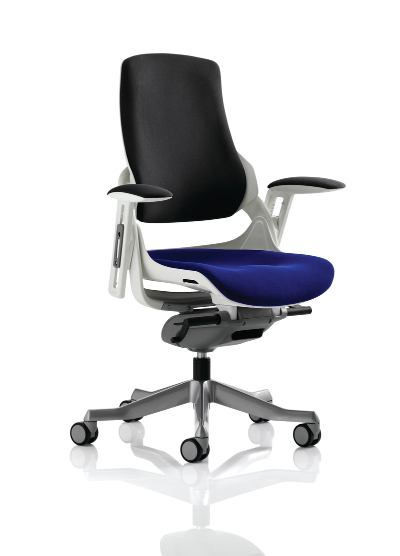 Zure Executive Chair With Arms - Black Back/Bespoke Fabric Seat - NWOF