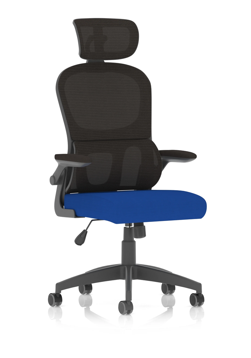 Iris Task Operator Mesh Back Fabric Seat With Headrest - Bespoke Fabric - NWOF
