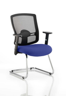 Portland Mesh Back Cantilever Visitor Chair With Arms - Bespoke Fabric - NWOF