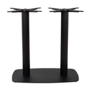 Large black fluted rectangular Boston dining table base with rounded edges by ZAP, showing a sleek, modern design.