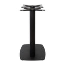 Large black ZAP Boston fluted rectangular dining table base with radius edges, shown from the side view.