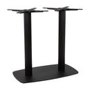 Large black fluted rectangular Boston dining table base with rounded edges by ZAP, designed for sturdy support and modern style.