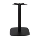 Black ZAP Boston black fluted large square dining table base with radius edges, showcasing a sturdy, modern design.
