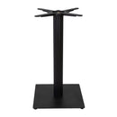 Small black fluted ZAP Boston dining table base with a square design, showcasing its sturdy and stylish metal construction.