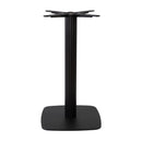 Black fluted small square Boston dining table base with radius edges, designed by ZAP, shown from the side.