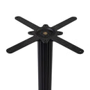 Small square Boston black fluted dining table base with rounded edges by ZAP, showcasing detailed fluted design and sturdy construction.