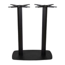 Boston Black Flutted Mid Height Table Base - Large Rect With Radius Edges - NWOF
