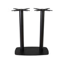 Black ZAP Boston mid-height table base with large rectangular top and rounded edges, shown from side view.