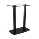 Black large rectangular Boston mid-height table base with radius edges from ZAP, designed for supporting high tables or counters.