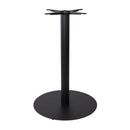 Large round Boston black fluted mid-height table base by ZAP, showcasing its sturdy design and textured finish.