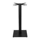 Black fluted Boston mid-height table base by ZAP, small square design, sturdy metal construction with a sleek finish.