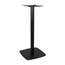 Large black Boston ZAP fluted bar height table base with square shape and rounded edges, designed for modern interior decor.