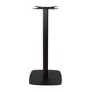 Black ZAP Boston fluted bar height table base with large square design and rounded edges, featuring a sturdy and stylish appearance.