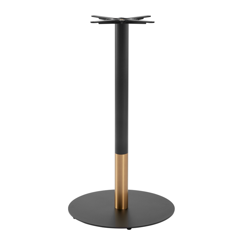 Boston Sleek Black & Gold Bar Height Table Base - Large Round