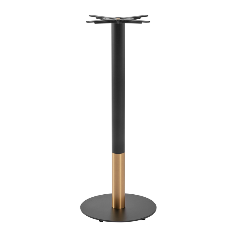 Boston Sleek Black & Gold Bar Height Table Base - Small Round