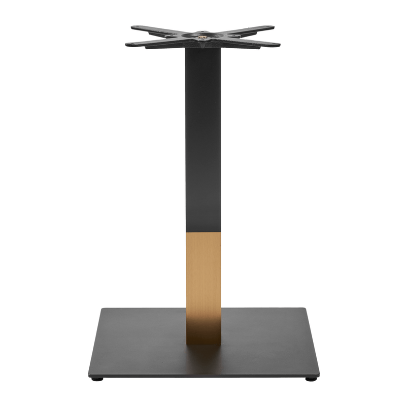 Boston Sleek Black & Gold Dining Table Base - Large Square - NWOF